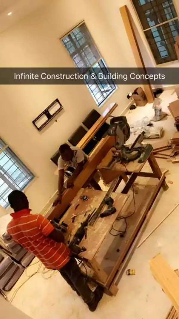 Davido Shows Off Their Lekki House Being Renovated (Photos, Video)